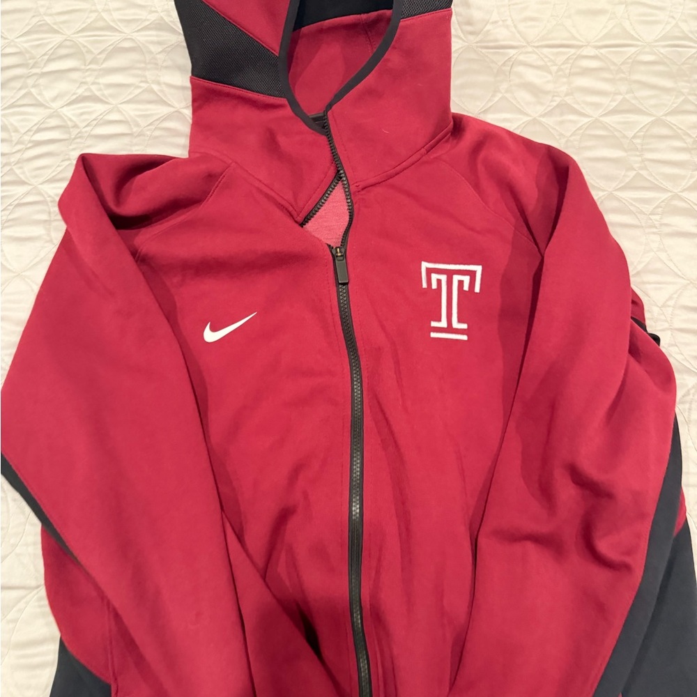 Nike Red and Black Zip-Up Hoodie